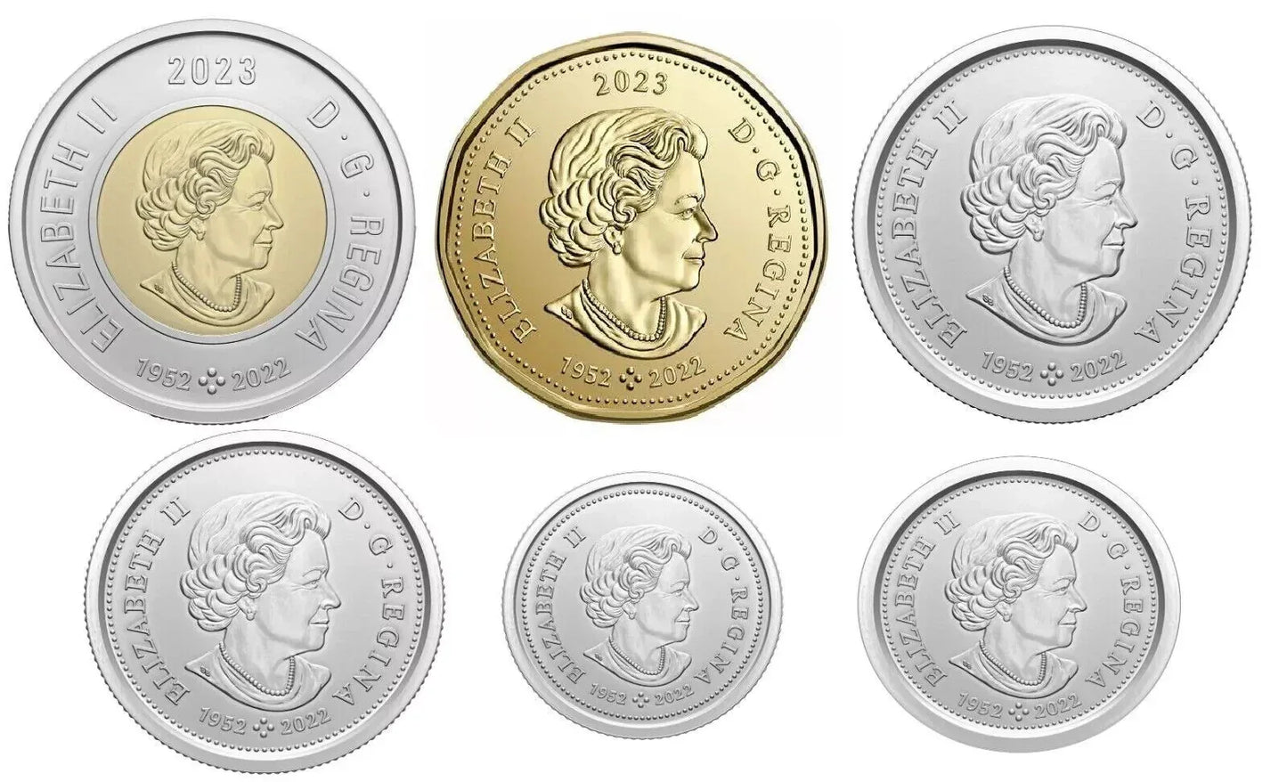 Canada 2023 - Queen Elizabeth II - 6 Coin Set of First Strike Coinage!! - NumisFind