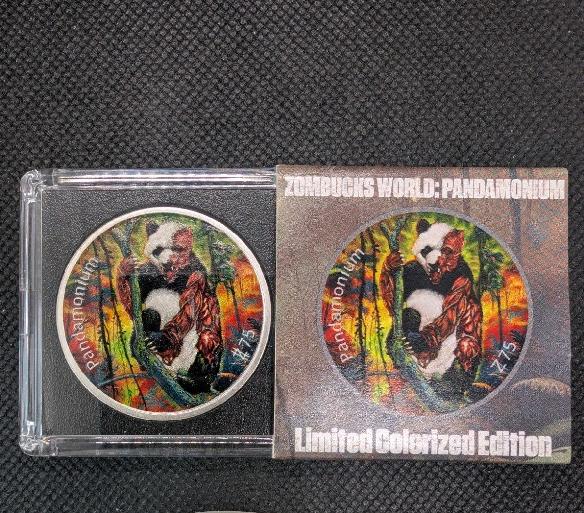 1 oz. Pandamonium #1 Zombucks Colorized World Series round .999 fine silver0