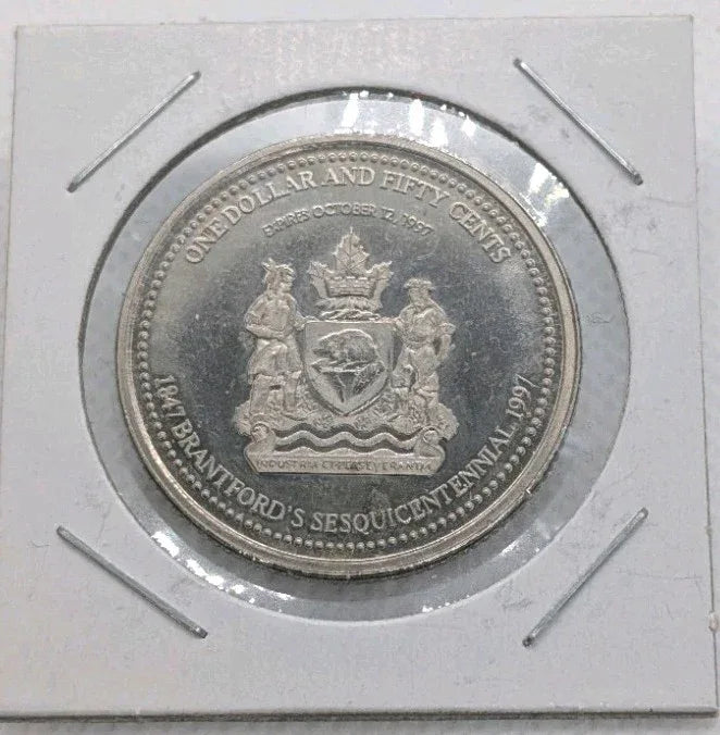 1997 Trade Dollar And Fifty Cent Coin - Brantford 150th - Alexander Graham Bell - NumisFind
