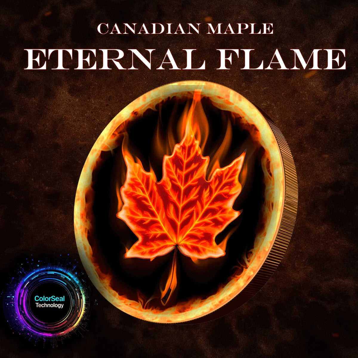 2023 Canada Maple Colorized "Eternal Flame" 1oz .9999 Silver Coin - 250 Mintage4