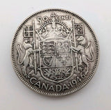 1946 Canada 50 Cents Silver Coin - 0.3oz of pure Silver0