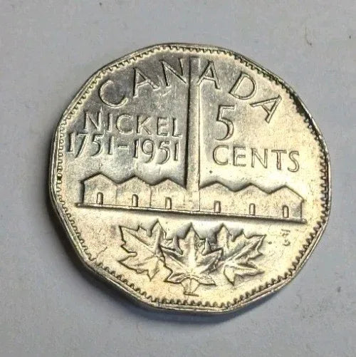 1951 Canada 5 Cent George VI Canadian Nickel Coin Five Cents - Lightly Circ - NumisFind