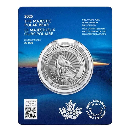 2025 $5 The Majestic Polar Bear: 1 oz. 99.99% Pure Silver Coin - NumisFind