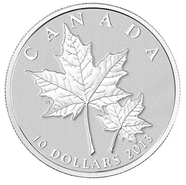 2013 $10 Fine Silver Coin - Maple Leaf - 99.99% Pure Silver - COA/ OGP - NumisFind