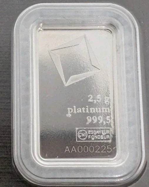 2 X 2.5 gram Platinum Bar - Valcambi Suisse - 999.5 Fine - Consecutive SN - NumisFind