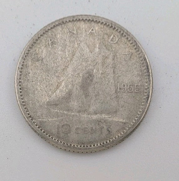 1955 Canada 10c Silver coin Dime - 2g of pure silver0