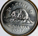 CANADA 2007 FIVE 5 CENTS - NICKEL - BU - LOGO - UNCIRCULATED - NumisFind