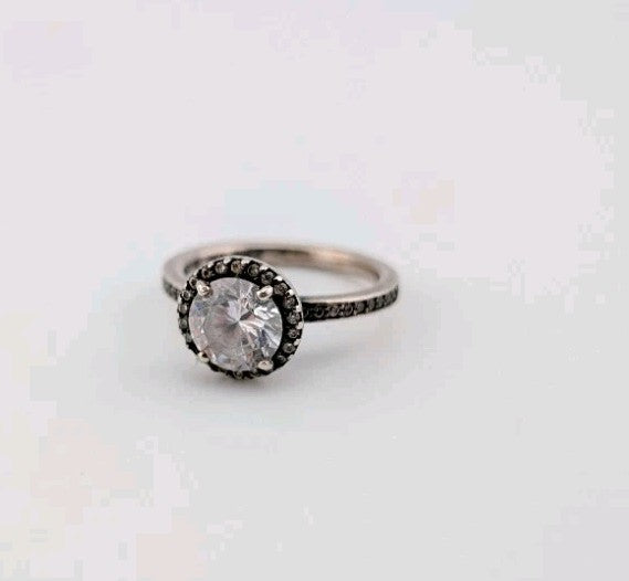Pandora S925 Classic Elegance Ring With Halo  ~  Size 40