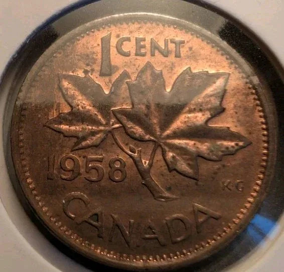 Lot Of 8 Circulated Canada 1 Cent Pre 1960 (G-VG Grade) - NumisFind