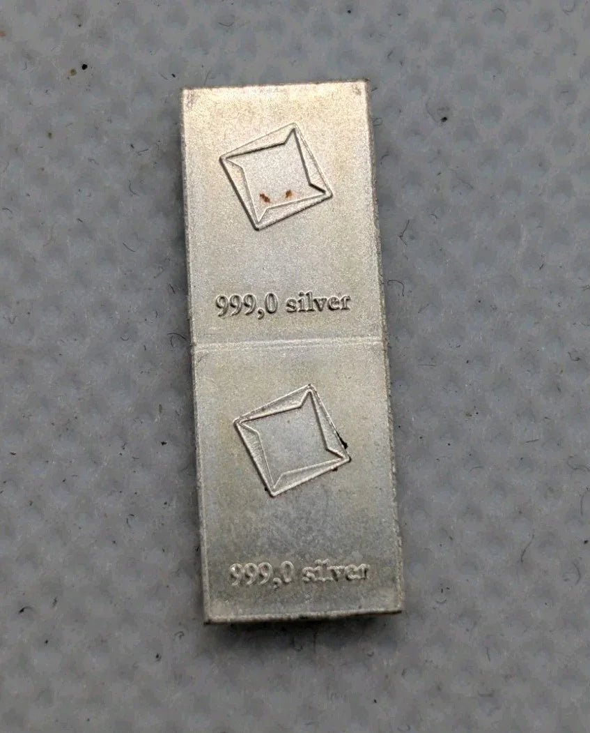 2 x 1 Gram .999 Fine Silver Bar - Valcambi Suisse CombiBar piece - UNC - NumisFind