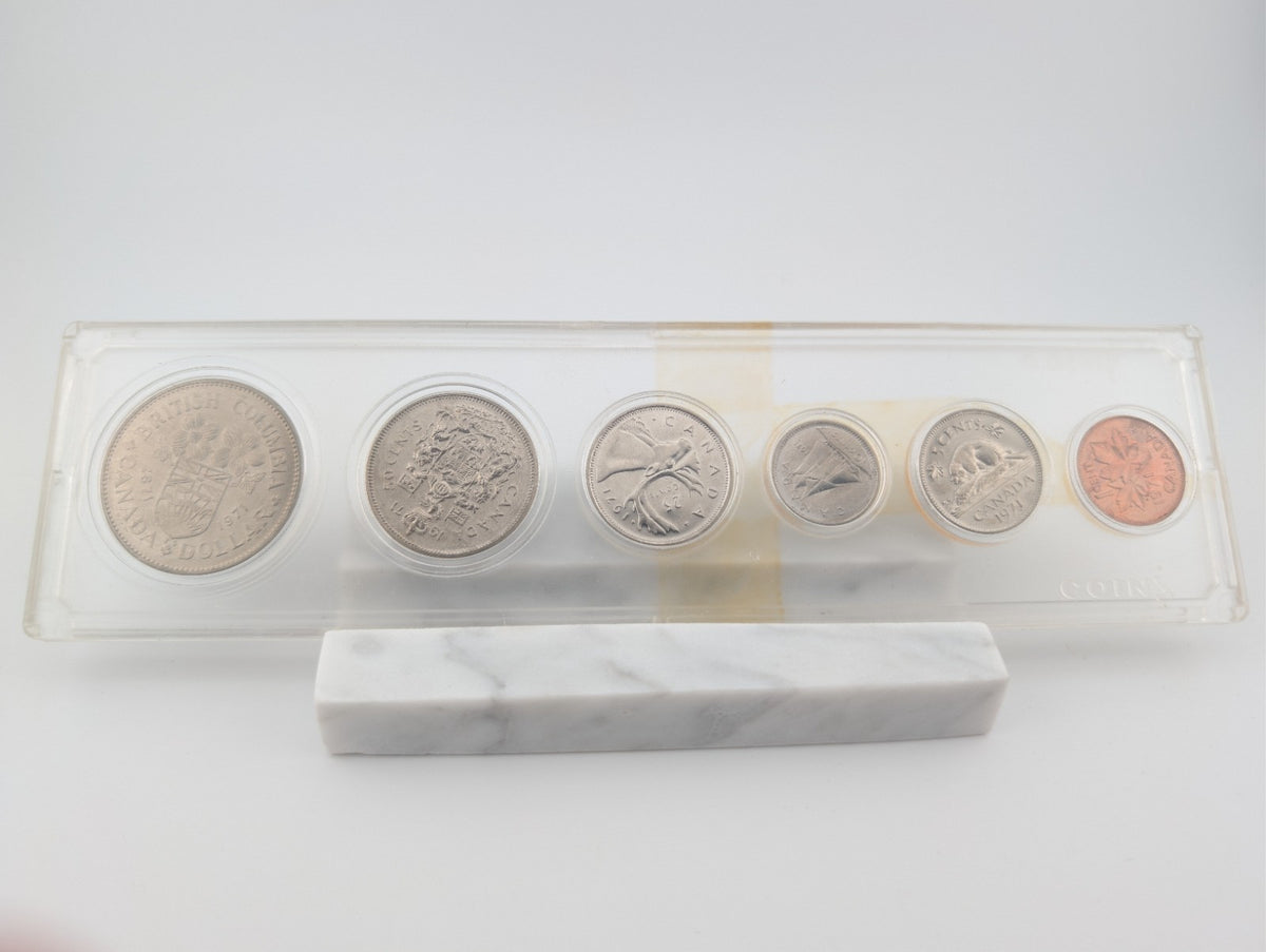 1971 Canada 6 Coin Original Set - British Colombia Dollar coin0