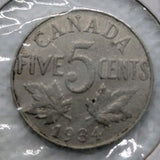 Canada Nickel 5 Cents 1934 - Circulated - Shipping Low Cost0