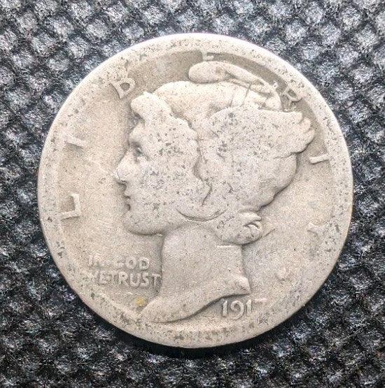1917 10C Mercury Dime 90% Silver Circ - NumisFind