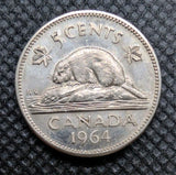1964 Canada 5 Cent George VI Canadian  Nickel Coin Five Cents0