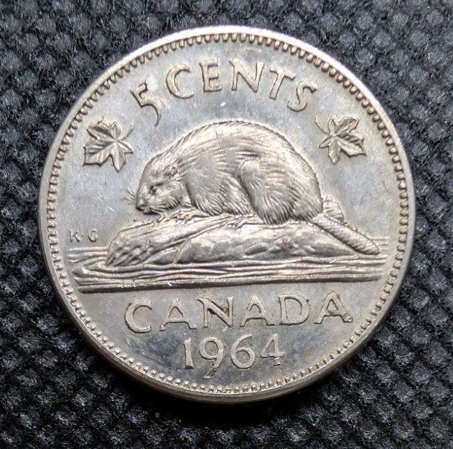 1964 Canada 5 Cent George VI Canadian  Nickel Coin Five Cents0
