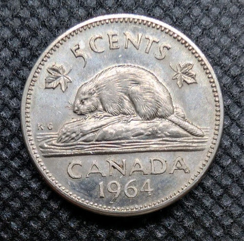 1964 Canada 5 Cent George VI Canadian  Nickel Coin Five Cents0