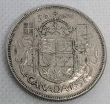 1957 50 Cents Canada Silver 50C Coin 0.8 Silver Coin - NumisFind
