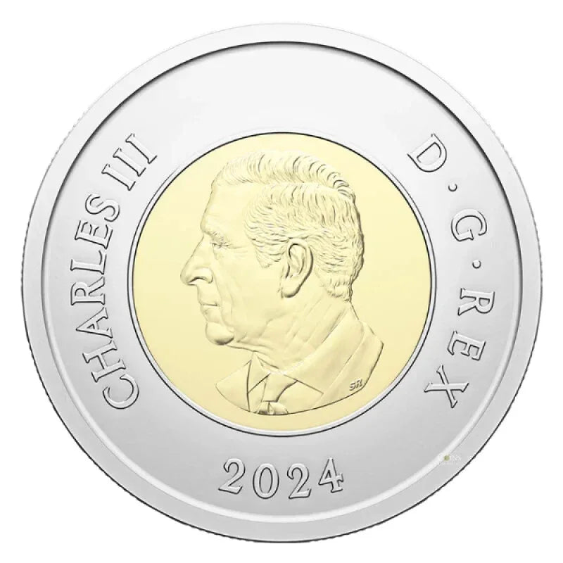 Canada 2024 Air Force 100th Coloured and non coloured BU Toonie from a Roll!! - NumisFind