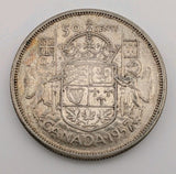 1957 50 Cents Canada Silver 50C Coin 0.8 Silver Coin0