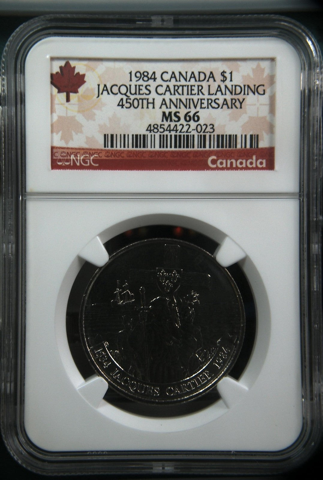 Canada 1$ Dollar coin 1984 Jacques Cartier - NGC Graded MS660