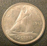 Canada 1962 10 cent silver UNC MS - 0.8 Silver Coin - NumisFind