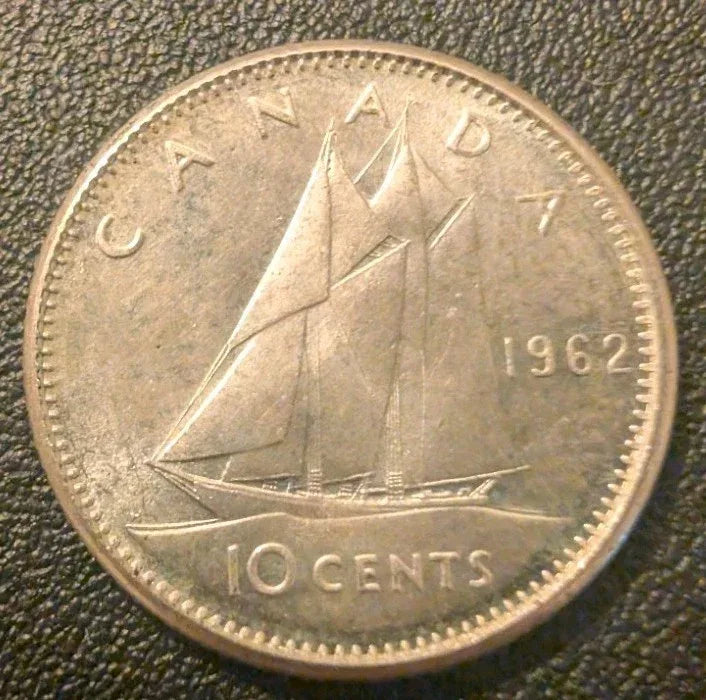 Canada 1962 10 cent silver UNC MS - 0.8 Silver Coin - NumisFind