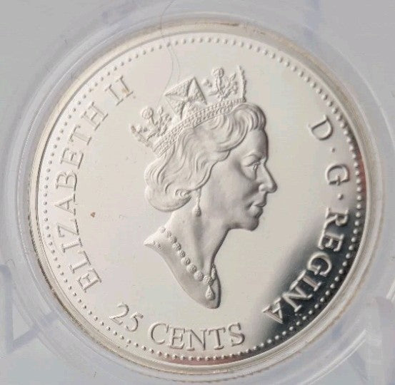 Coin Only 1999 25c March The Log Drive Millennium Proof Sterling Silver Coin1