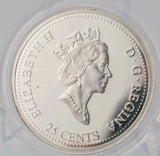 Coin Only 1999 25c March The Log Drive Millennium Proof Sterling Silver Coin1
