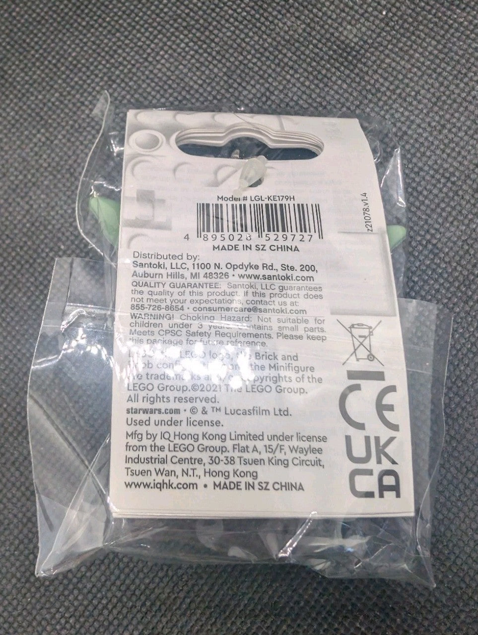 LEGO Star Wars The Child Grogu Baby Yoda 2" LED Key Light Keychain Bag Charm NWT1