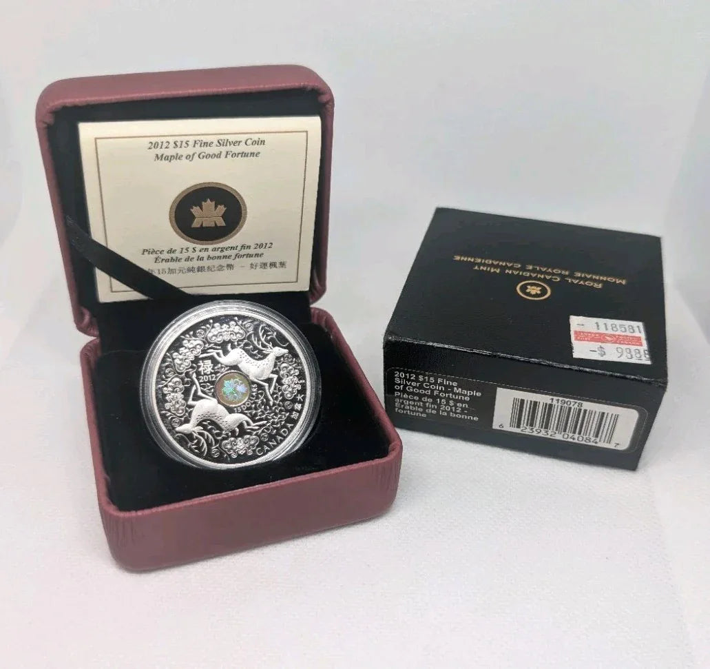 2012 $15 Fine Silver Coin Maple of Good Fortune RCM - NumisFind