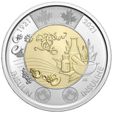 NEW ! 2021 Insulin Toonie $2 No Color Canada Special Wrap RCM Roll - 25 coins1