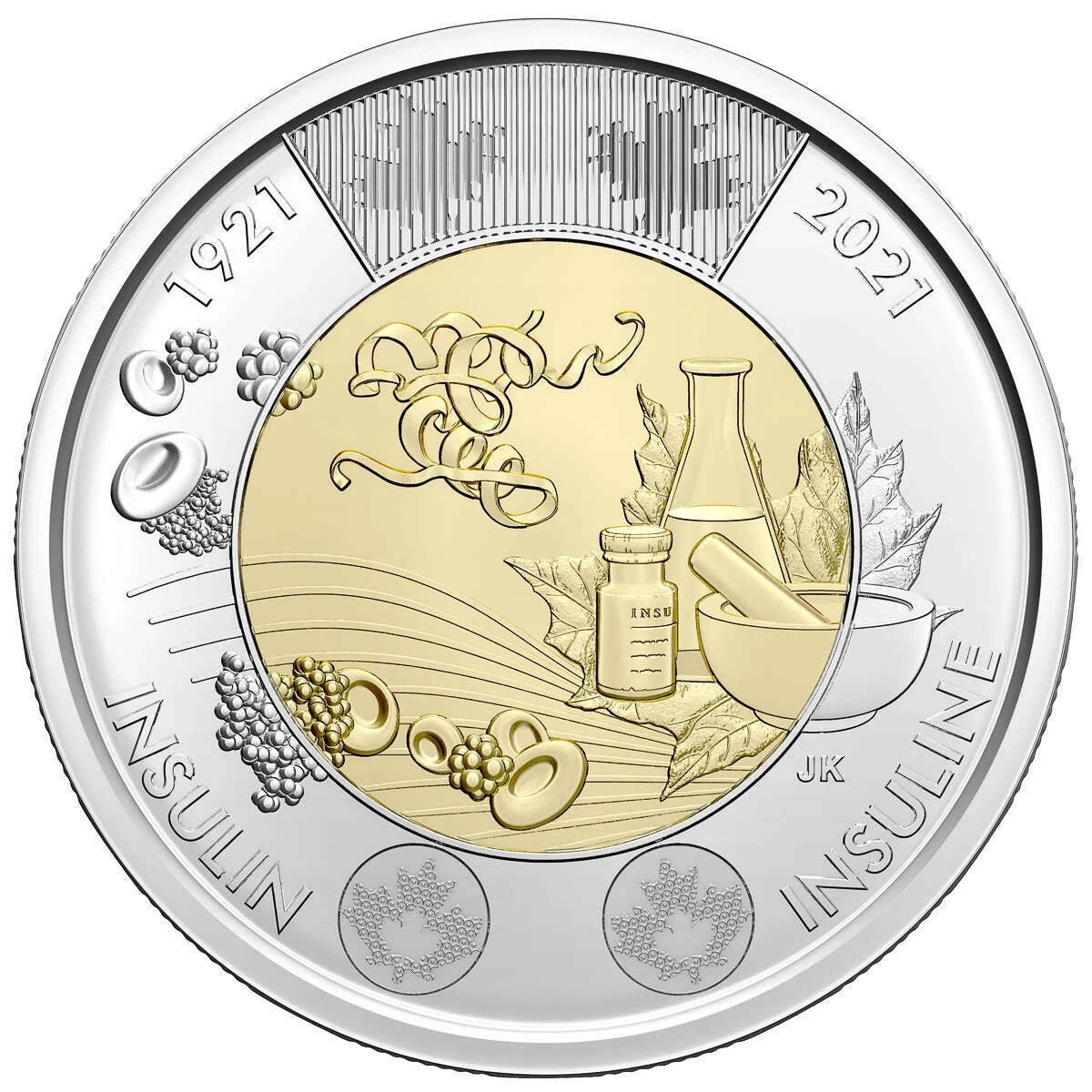 NEW ! 2021 Insulin Toonie $2 No Color Canada Special Wrap RCM Roll - 25 coins1