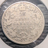 1910 Canada 25 Cents Silver Quarter G4 - Edward VII - KM#11- 92.5% Silver0