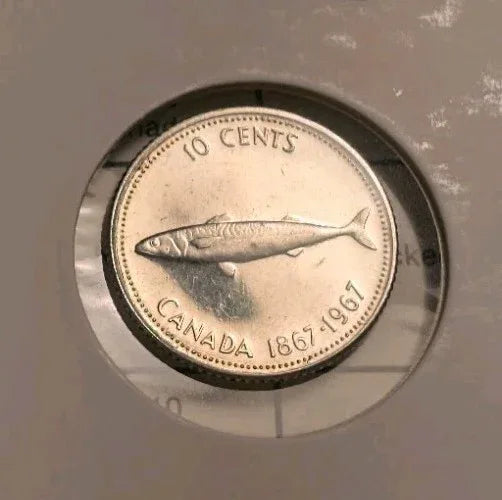 Canada 1967 Commemorative 100 Years Of Birth Of Canada Rare 10 Cent Silver coin. - NumisFind