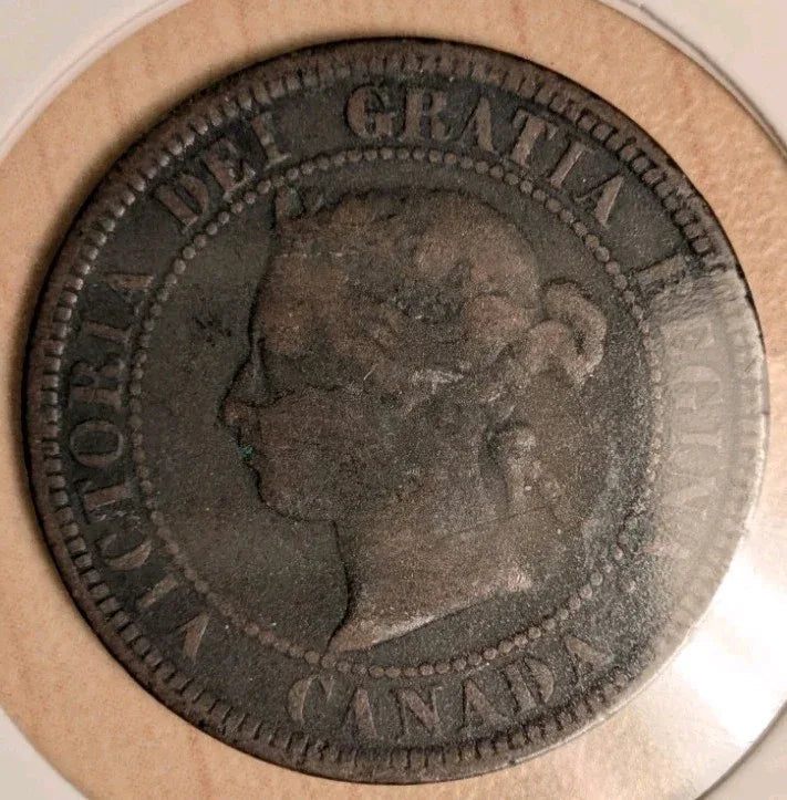 RARE - MINT ERROR - Open D - 1876 H - Canada 1 one cent large penny - G-4 - NumisFind