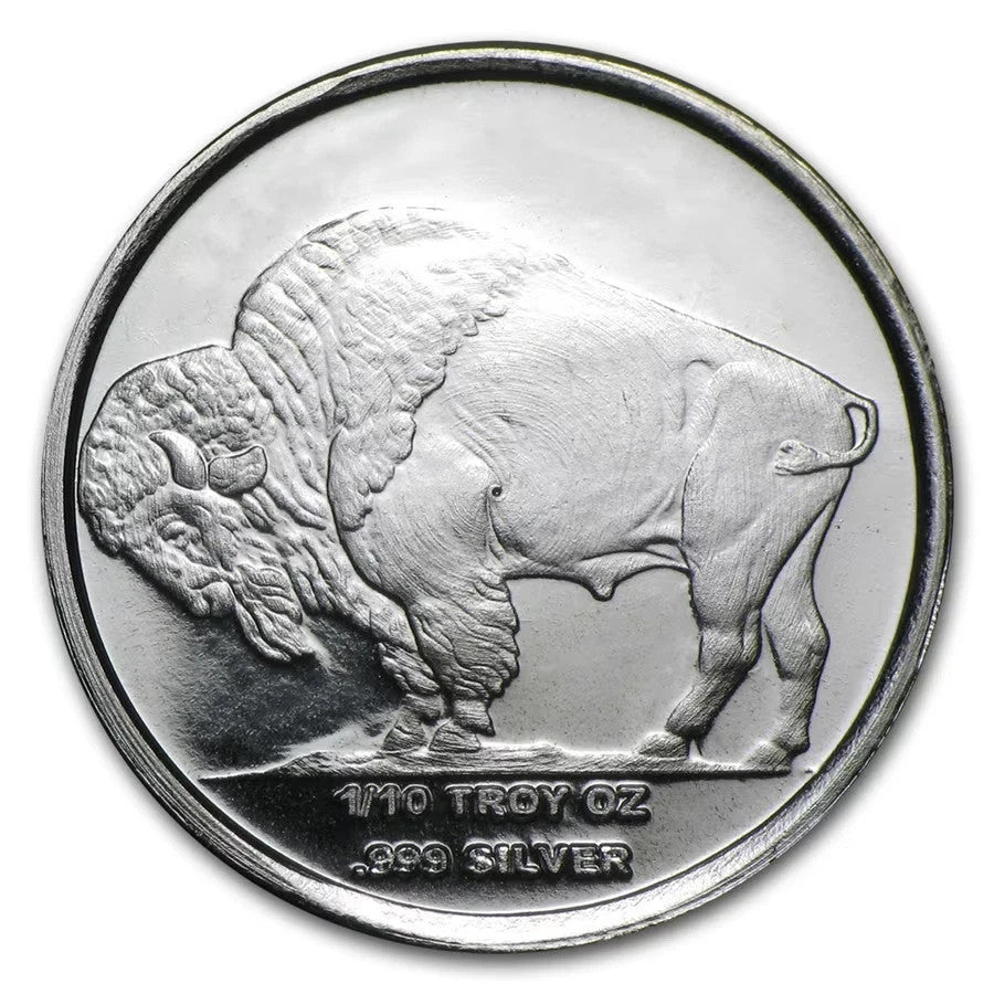 1/10 oz Silver Round Buffalo Design .999 Fine Silver Golden State Mint GSM BU0