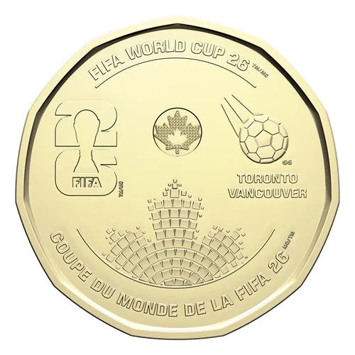 2026 Canada FIFA World Cup Coloured Loonie Dollar UNC $1 Plain & Colored Coin2