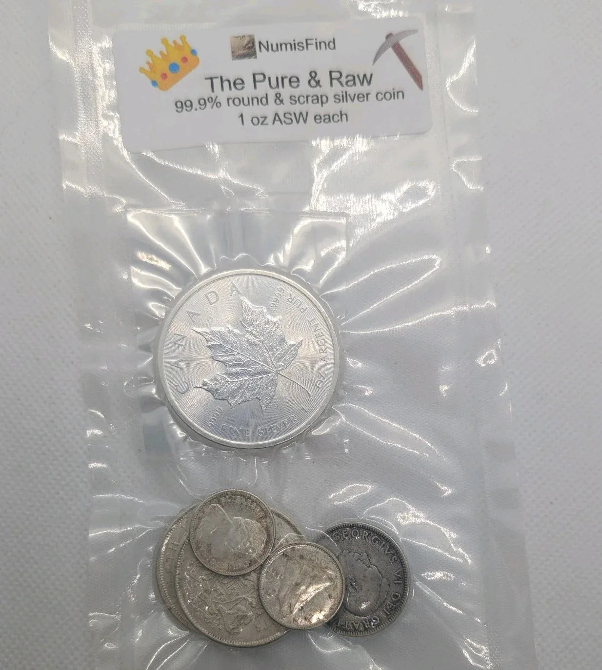 2 Oz Silver Coin Pack Bags The Pure And The Raw ️ 1 Pure Oz & 1 Scrap Oz ASW - NumisFind