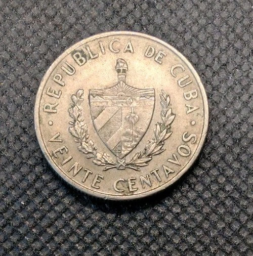 Caribbean 1962 Jose Marti Veinte Centavos .20 Coin - Circulated0