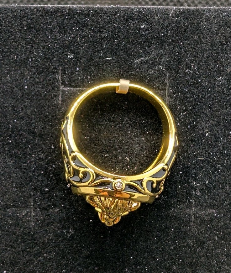 Designer Handmade Textured Lion Gold Plated Ring For Anniversary Gift2