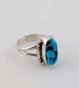Frida Martinez Navajo handmade Sterling Silver  Turquoise  Ring size 6.50