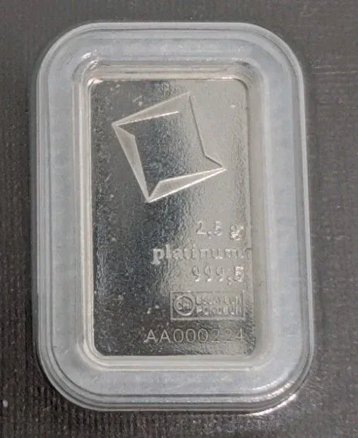 2 X 2.5 gram Platinum Bar - Valcambi Suisse - 999.5 Fine - Consecutive SN - NumisFind