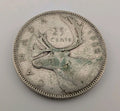 Canada 1950 25 Cents 25c Canadian Caribou Quarter Coin - 80% Silver - ASW .150oz0