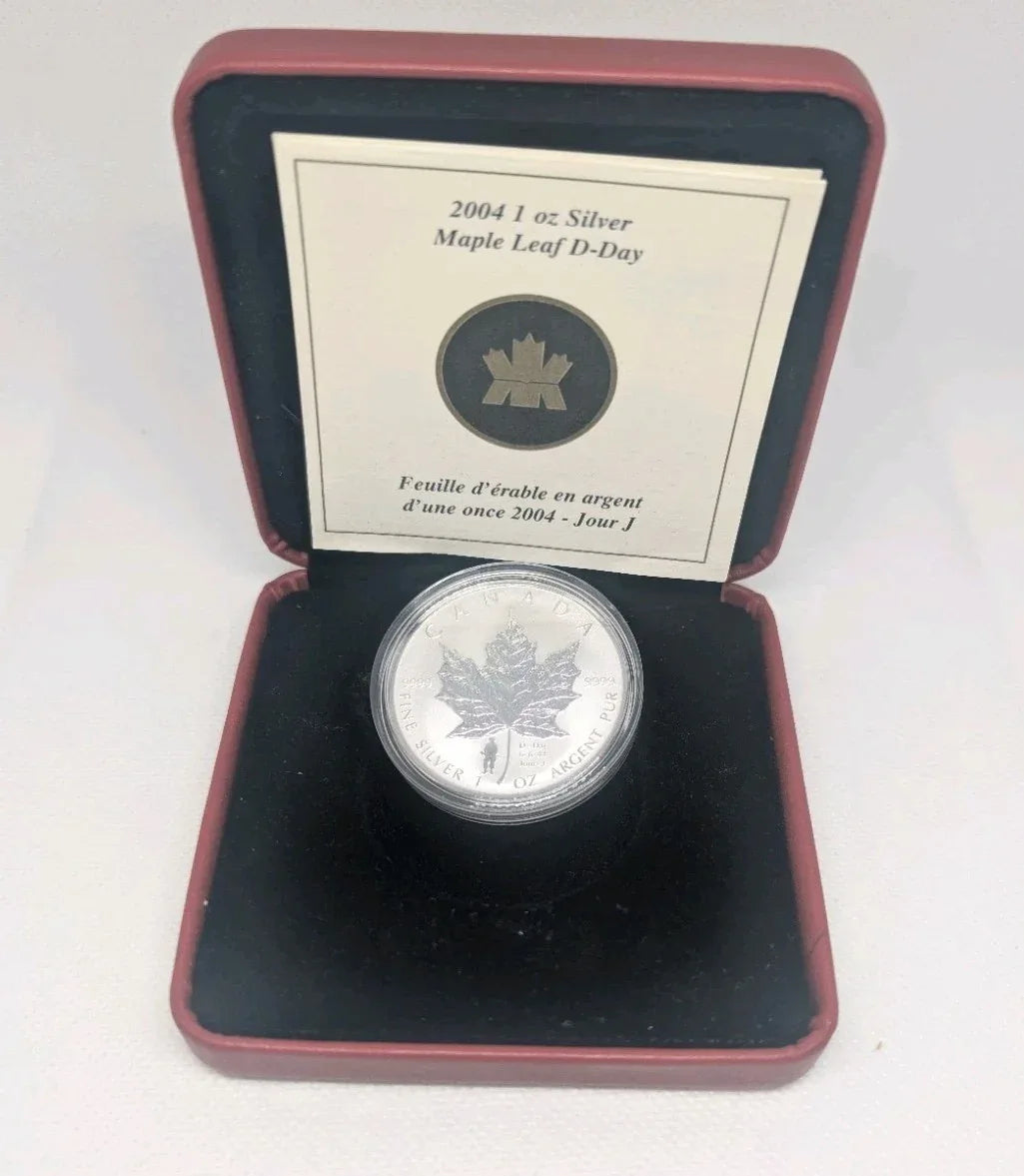 2004 Canada $5 1oz D-day WWII Privy Mark Silver Maple Leaf Bullion coin - NumisFind
