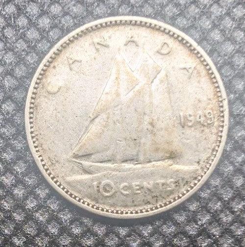 Canada 1949 10 CENT - average circulated 0.8 Silver coin canada - NumisFind
