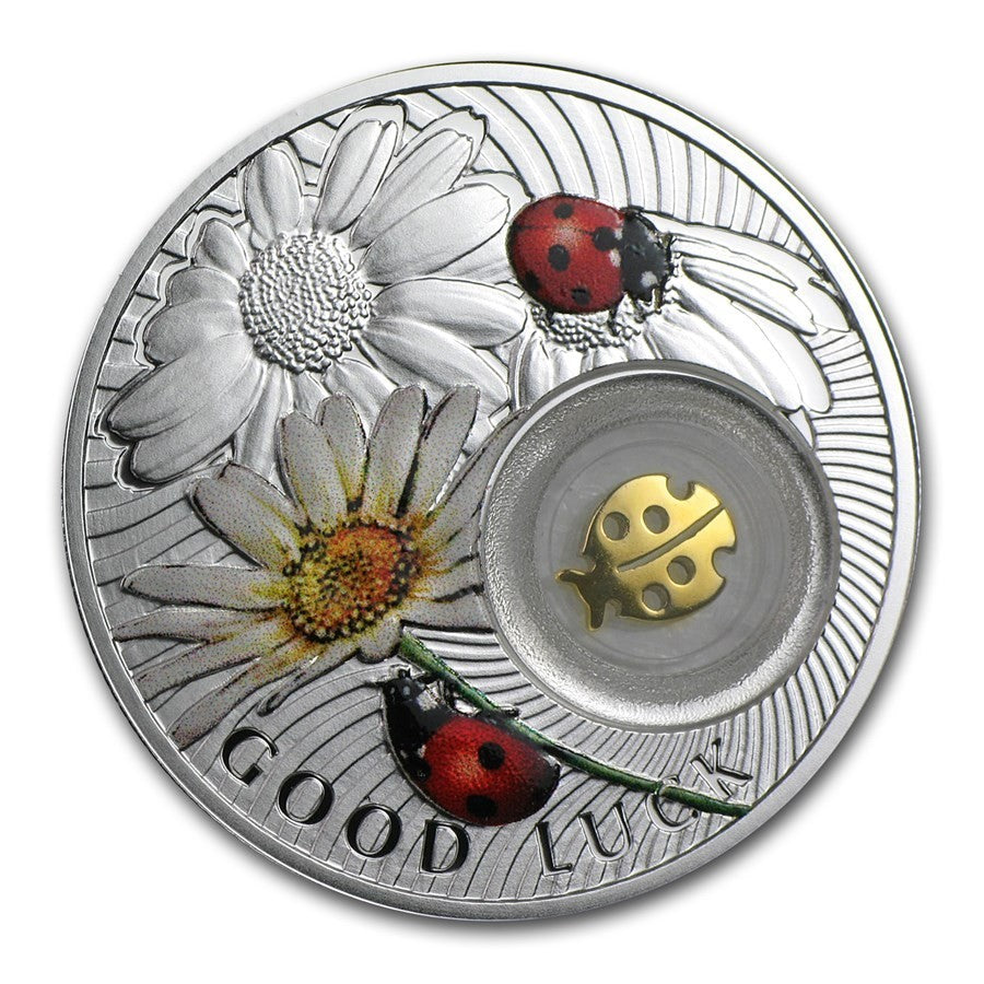 2014 Niue $1 Fine Silver  Coin - Symbols Luck: Ladybird2