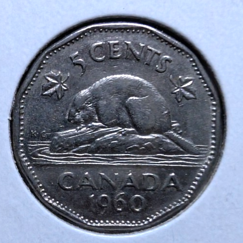 1960 Canada 5 Cent George VI Canadian  Nickel Coin Five Cents0