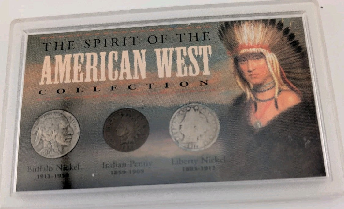 Spirit Of The American West Collection - Buffalo + liberty nickel - Indian penny0