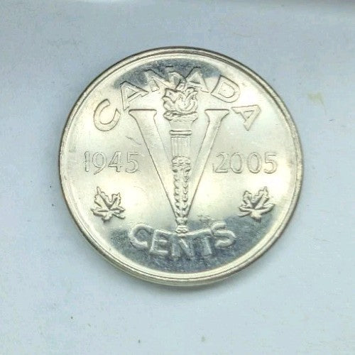 Canada 2005 (1945-) 5-Cent Victory VE-Day 60th Anniversary Nickel P Coin - AU1