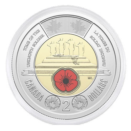 NEW! 2025 Unknow soldier Toonie $2 Color Canada Special Wrap RCM Roll - 25 coins1